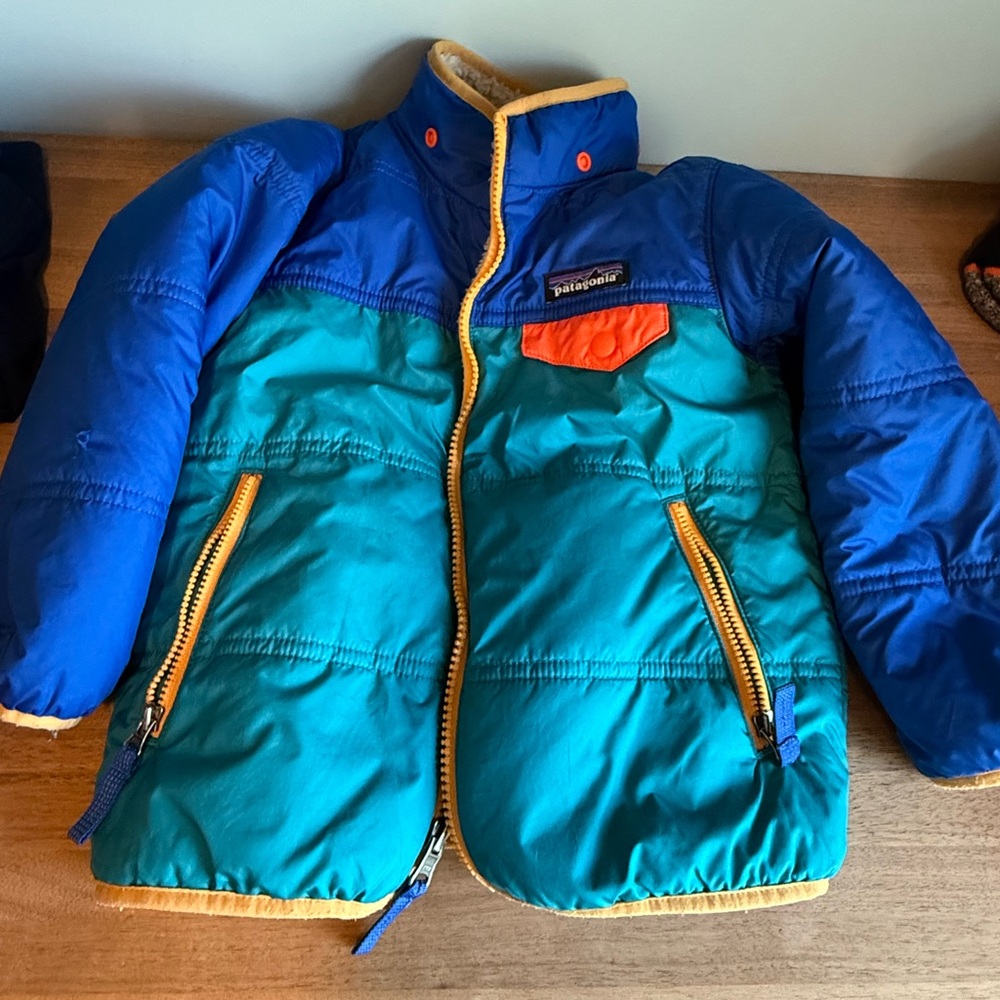 Patagonia Kids' Blue and Green Jacket